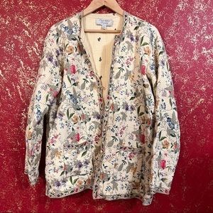 SAM HILU Vintage Reversible Floral Quilted Jacket XL